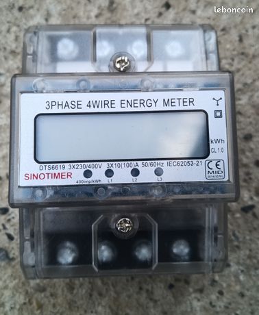 1 Compteur d'énergie triphasé 4 fils 4M rétro éclairé bleu 100A plus & Garantis