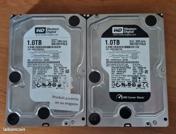 2 disques dur WD Caviar Black 2x1To