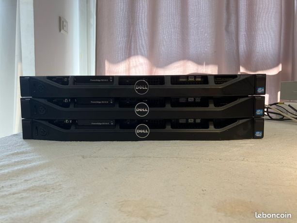 3 Serveurs Rack Dell R210 II XEON 4C/8T Perc H310 Raid 5 / 32 gigas ram / Pour 5 SSD 4TO