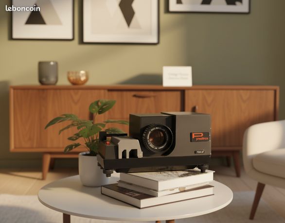projecteur de diapositives Prestinox 724AF avec chargeurs / carrousels Années 70/80 projecteur vintage + accesoires
