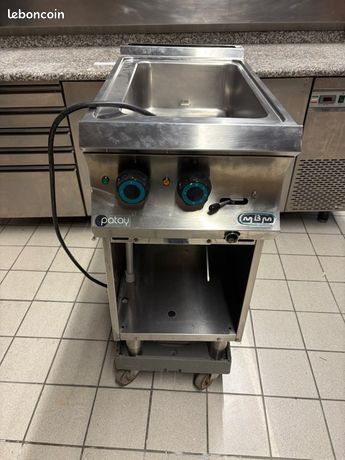 Bain-marie inox électrique sur meuble ouvert