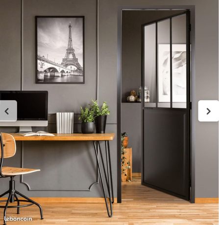Bloc porte battante atelier noire de 83 kit atelier