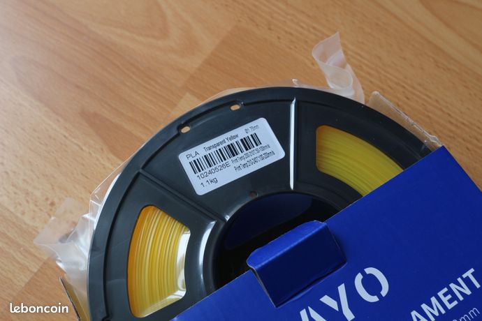 Bobine de PLA 1.1kg jaune transparent JAYO