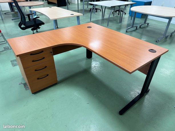 BUREAU d'angle avec CAISSON Livraison gratuite - stock 20