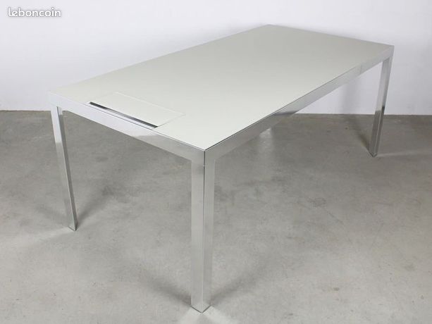 Bureau de direction haut de gamme UniFor Collection Naòs System Verre blanc opaque