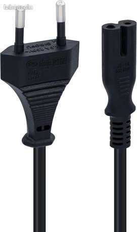 Câble d'alimentation EU Plug C7 Bipolaire 2 Câble