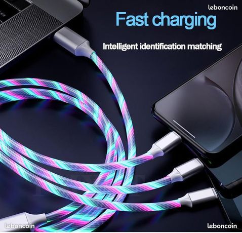 Câble DE RECHARGE POUR TOUT TYPES SMARTPHONE 3 en 1