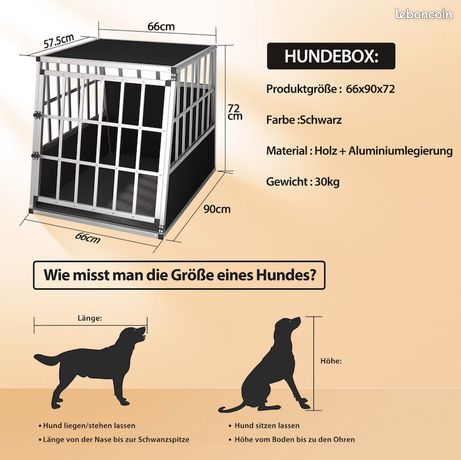 Caisse de Transport Chiens L 90x66x72 cm comprise en France
