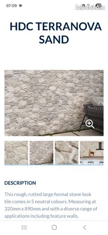 Carrelage mural interieur/exterieur aspect pierre