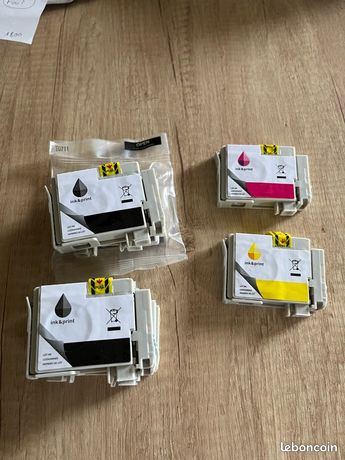 Cartouche compatible Epson T0713 magenta-T0714 jaune-T0711 noir