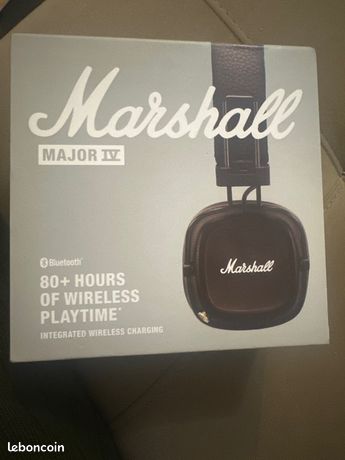 Casque bluetooth marshall major IV marron