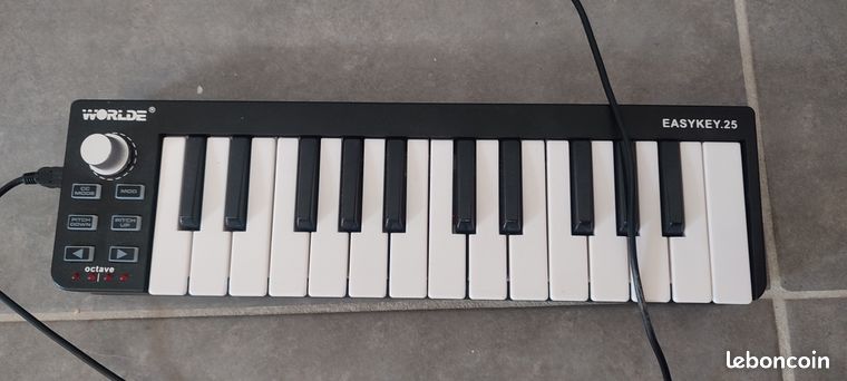 Clavier MIDI Worlde Easykey 25 touches USB – Contrôleur compact pour MAO et production musicale