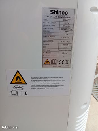 Climatiseur mobile Shinco SPLA-07C 21 kW