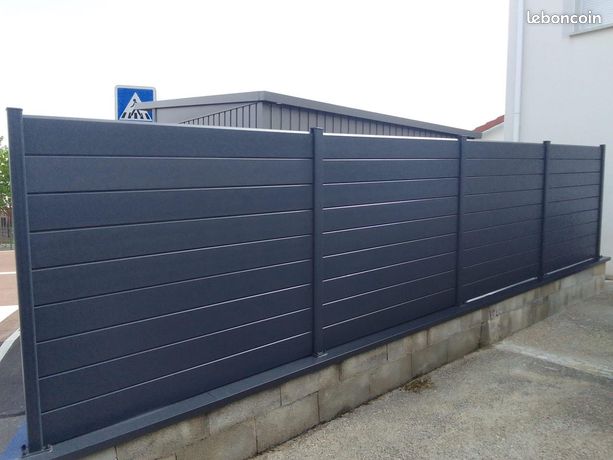 Clôture Alu anthracite persienne