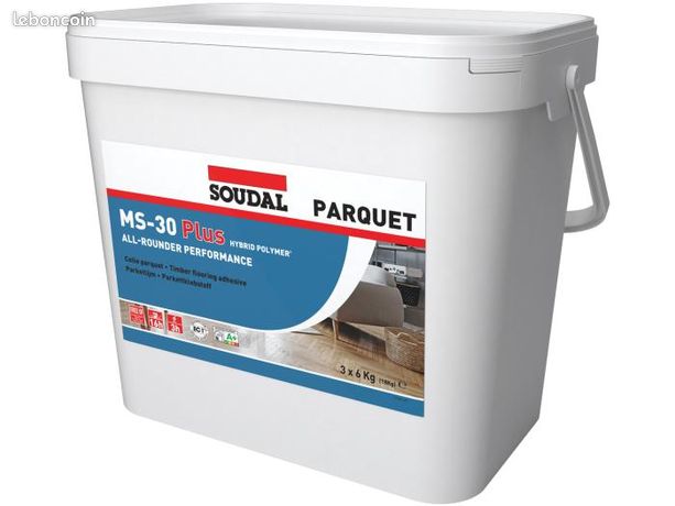 Colle Parquet : Soudal MS-30Plus 18Kg (3 Poches de 6Kg) Massif et Contrecollé (Pour 15M2)