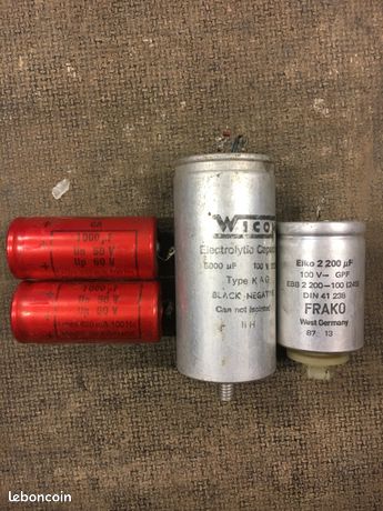 Condensateurs electrolytiques 1000/2200 et 5000uf