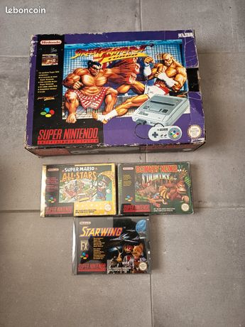 Console et jeux Super Nintendo SNES en boîtes et complets