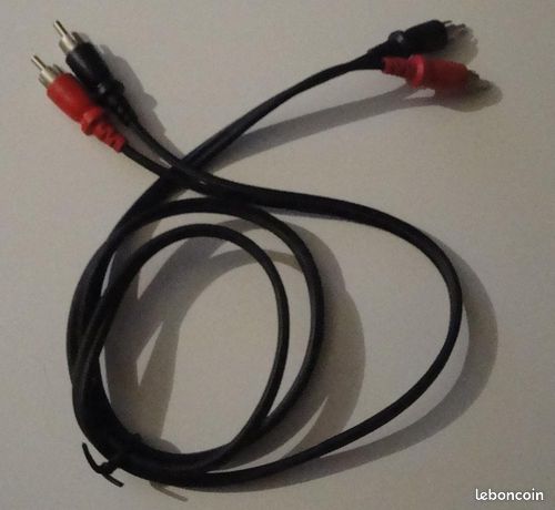 Cordon vidéo, longueur 1,10 m, 2 RCA mâle vers 2 RCA mâle