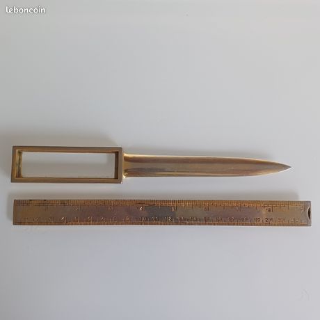 Coupe Papier Loupe et Réglette Lancel Métal Doré