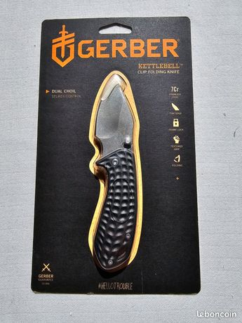 Couteau « Gerber Kettlebell Clip Folding Knife lame 7Cr17MoV inoxydable »