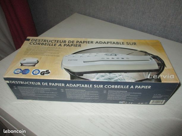Destructeur de papier adaptable sur corbeille a papier aeclm