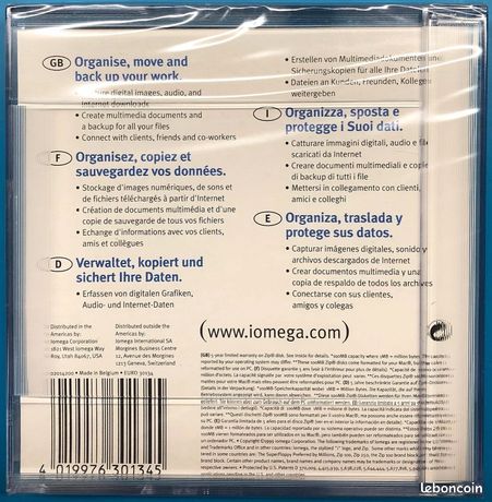 Disquette IOMEGA ZIP 100Mo Mac Formatted