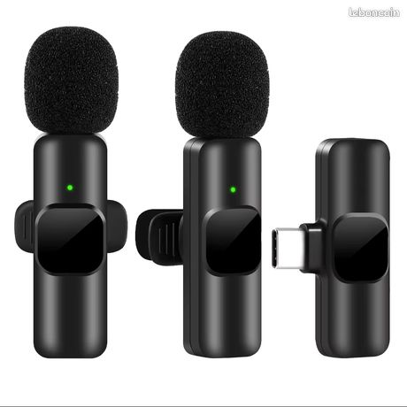 Double micro cravate sans fil rechargeable USB-C