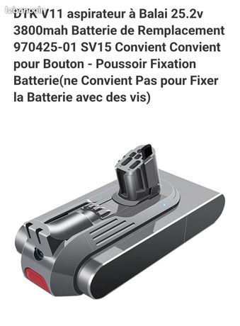 DTK V11 aspirateur à Balai 25.2v 3800mah Batterie de Remplacement 970425-01 SV15 Convient Convient pour Bouton - Poussoir Fixation Batteriene Convient Pas pour Fixer la Batterie avec des vis