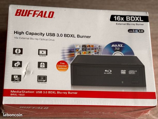 DVD Graveur USB 3.0 BDXL haute capacité Buffalo 16x BDXL {Buffalo high capacity USB 3.0 BDXL burner 16x BDXL}