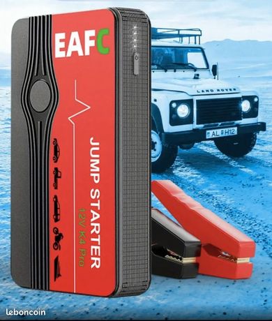 EAFC Supercharged Portable Car Jump StarterBattery Power Bank, pour dispositif de démarrage automatique de voiture à 12V, starter de voiture essence et diesel, Power Bank d'urgence