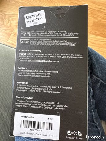 Écran protection iPhone 16 plus