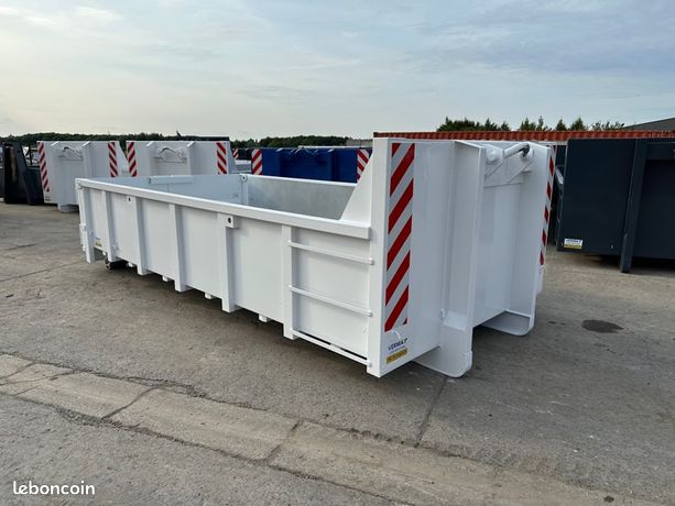 Caisson Bennes 4.50 x 2.20 x 0.80 interieur angles droit 90* Caisson polybenne pour 12 / 16 19 tonnes ampliroll + Porte Universelles + 2 Trappes + 2 Crochet Arrimage ampirol
