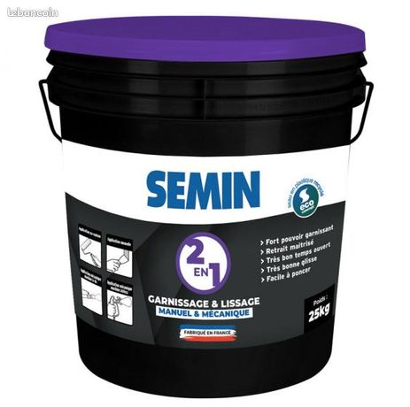 Enduit Semin 2 en 1 G&L 25kg enduit garnissant lissant polyvalent prêt à l'emploi