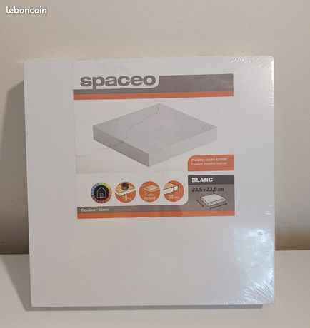 Étagère de bureau avec fixation invisible, 24cm, et non ouvert, Spaceo