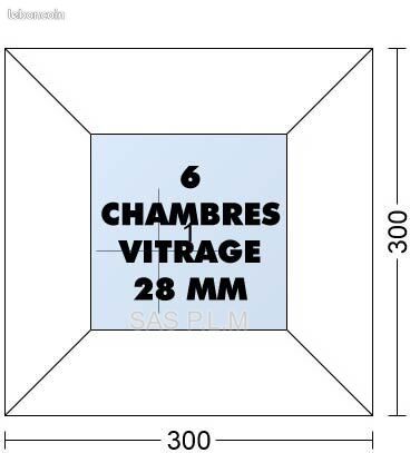 FENETRE CHASSIS FIXE 300 mm X 300 mm PVC MENUISERIE Haut De Gamme