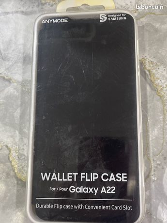 Folio Flip Wallet pour Samsung A22 4G Noir
