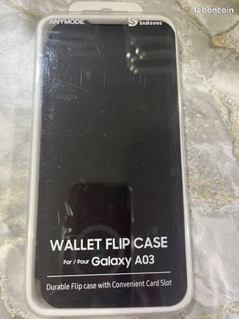 Folio Flip Wallet pour Samsung Galaxy A03 Noir