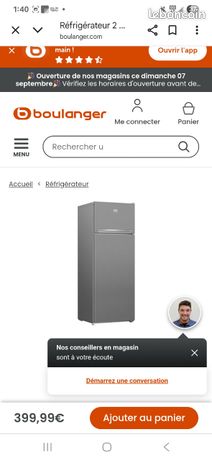 Frigo Beko 2 portes jamais servi(légèrement plier sur la porte)