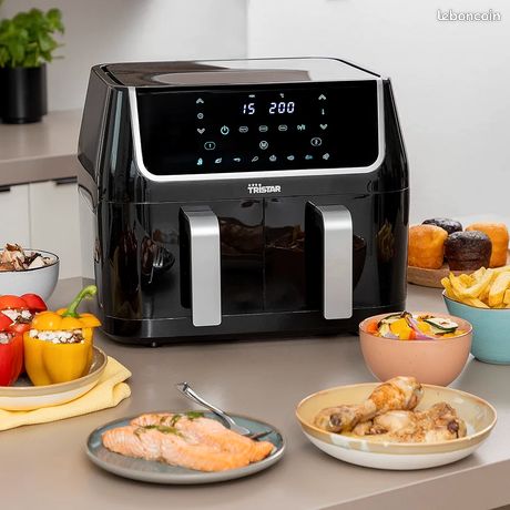 Friteuse à air air fryer 2 paniers dans le carton