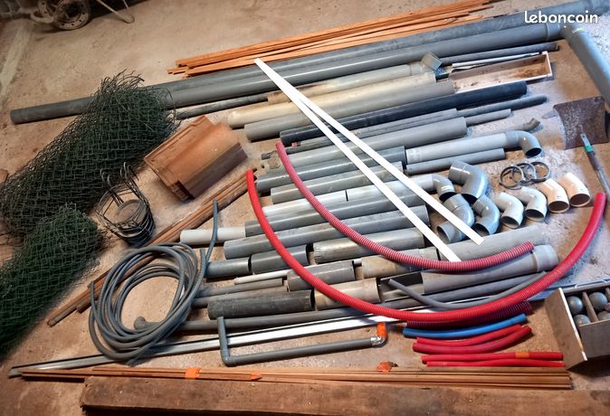 Gros lot bricolage tuyaux grillages bois