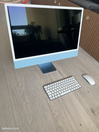 iMac 24 M3 2023 8 Go RAM / 256 Go SSD Bleu + clavier & souris Apple