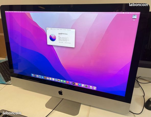 Imac 27 pouces sous monterey et ssd 14g de ram