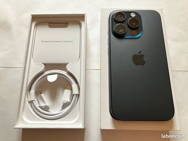 IPhone 15 Pro 256Go Titane Bleu, état parfait