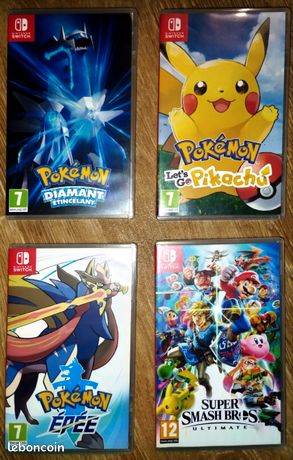 Jeux Switch ( pokémon, super smash Bros )