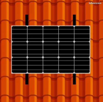 Kit Rails de fixation pour 1 panneau solaire l1m en paysage sur toiture tuiles mécaniques plus & Garantis