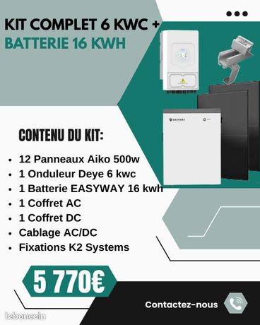 Kit solaire complet avec batterie de stockage 16.2Kwc