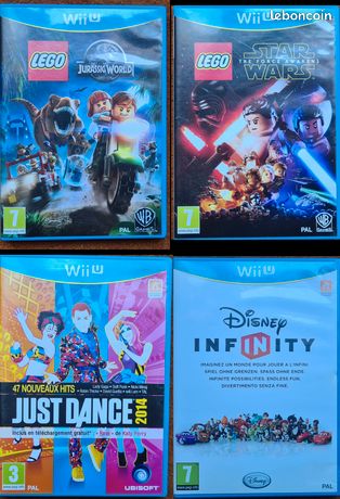 LEGO JURASSIC WORLD + Lego star wars + disney infinity + JUST DANCE 2014 wiiu