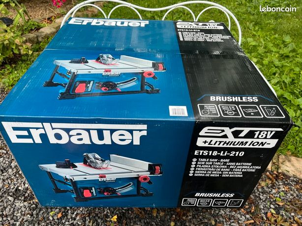 1e. Scie sur table 18 V en acier et aluminium Erbauer Emballé