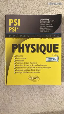 Livre Maths et physique Ellipses PSI/PSI