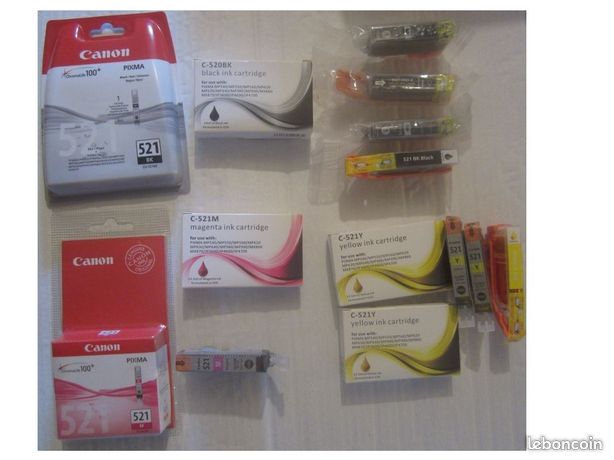 14 cartouches encre 520 521 Canon et Compatibles pour Pixma